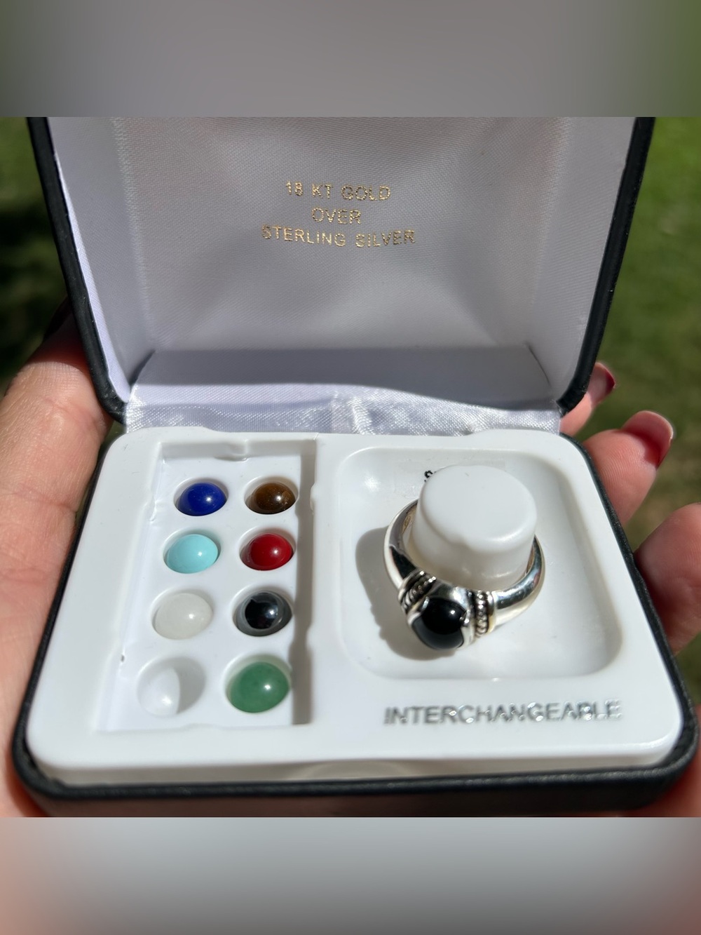 Sterling Interchangeable Gemstone Ring